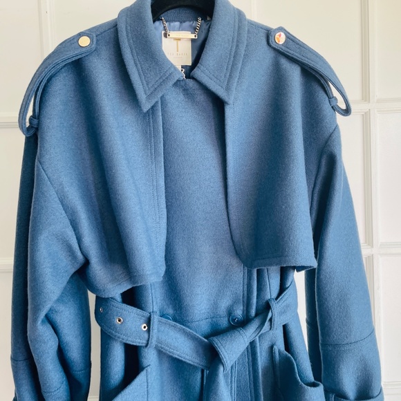 NEW!!!  Ted Baker London Liiliey Boiled Wool Trench Coat TB Size 6  us 16 , XXL - Picture 8 of 8